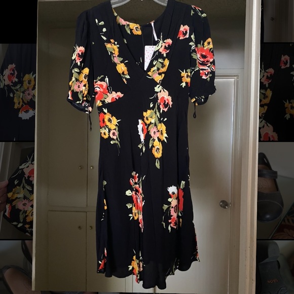 New Free People Neon Garden Floral Dress size 0 - Picture 2 of 8